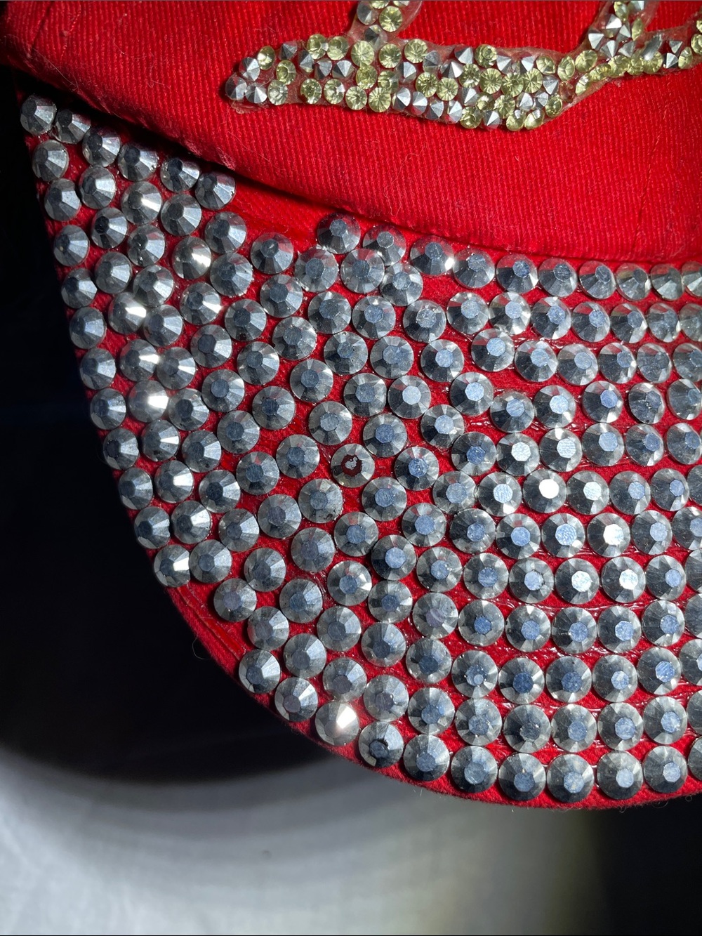 Red Rhinestone-Embellished Baseball Cap “Love” - Picture 9 of 13
